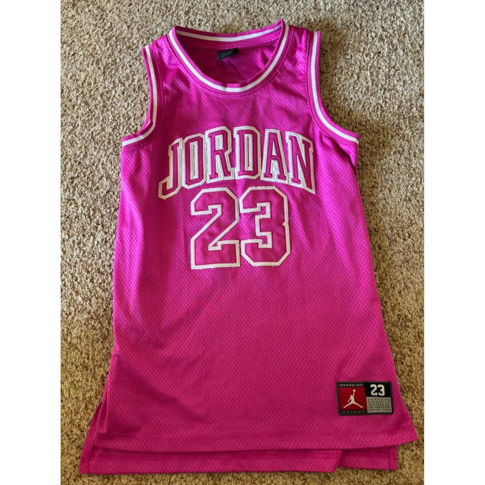 Jordan Kids' AIR 23 "Fire Pink" Mesh Basketball Jersey Large
